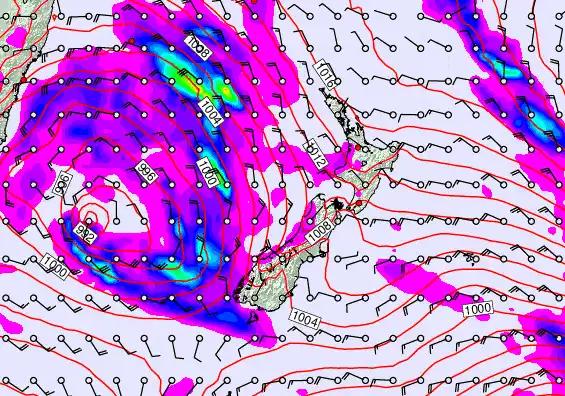 New Zealand forecast chart for Wednesday, June 3rd, 2026 at 6:00 AM