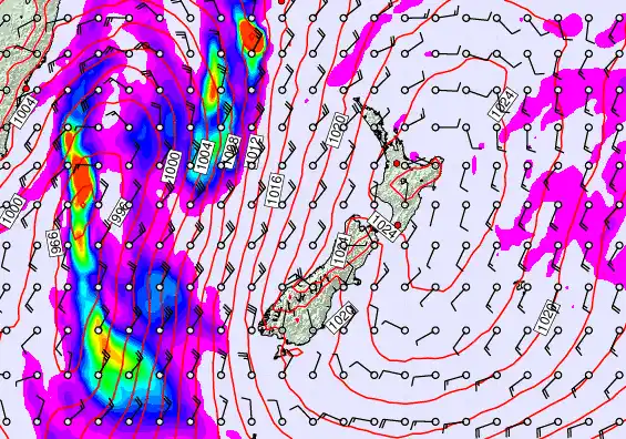 New Zealand forecast chart for Friday, May 29th, 2026 at 6:00 PM