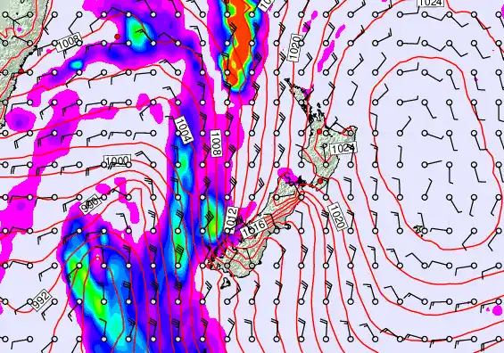 New Zealand forecast chart for Saturday, May 30th, 2026 at 12:00 PM