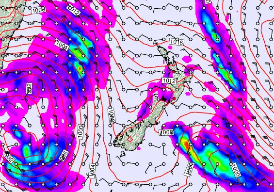 New Zealand forecast chart for Wednesday, June 3rd, 2026 at 12:00 AM