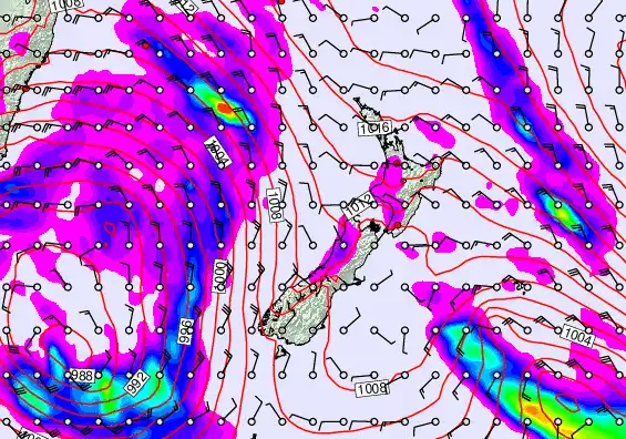 New Zealand forecast chart for Wednesday, June 3rd, 2026 at 6:00 AM