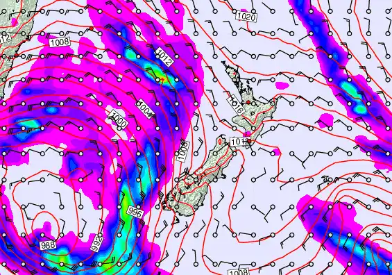 New Zealand forecast chart for Wednesday, June 3rd, 2026 at 12:00 PM