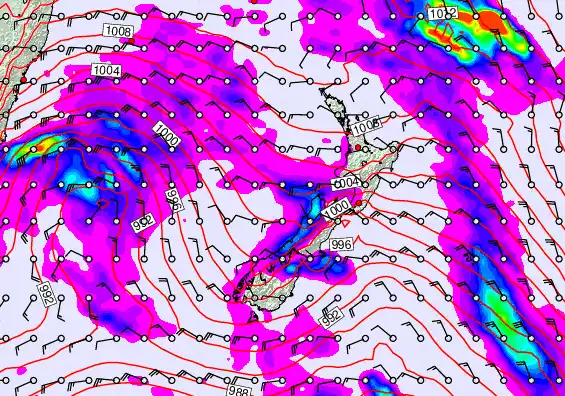 New Zealand forecast chart for Friday, June 5th, 2026 at 6:00 PM