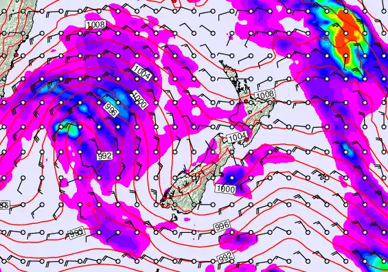 New Zealand forecast chart for Saturday, June 6th, 2026 at 12:00 AM