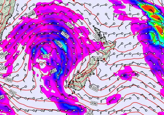 New Zealand forecast chart for Saturday, June 6th, 2026 at 6:00 AM