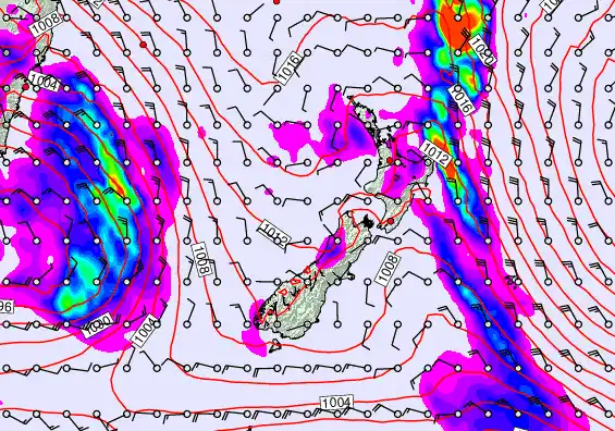 New Zealand forecast chart for Tuesday, June 2nd, 2026 at 12:00 PM