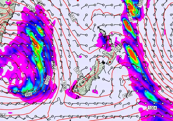 New Zealand forecast chart for Tuesday, June 2nd, 2026 at 6:00 PM