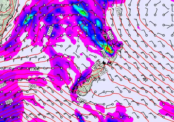 New Zealand forecast chart for Friday, June 5th, 2026 at 12:00 PM