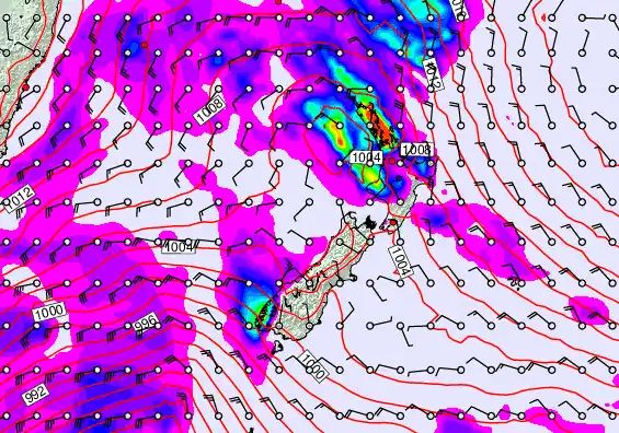 New Zealand forecast chart for Friday, June 5th, 2026 at 6:00 PM