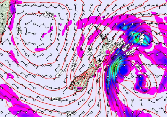 New Zealand forecast chart for Monday, June 8th, 2026 at 6:00 AM