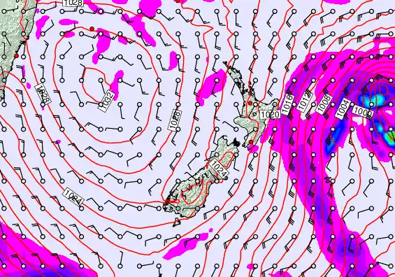New Zealand forecast chart for Tuesday, June 9th, 2026 at 12:00 AM