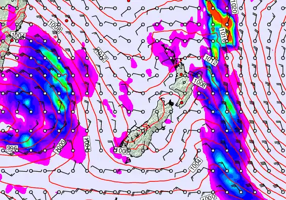 New Zealand forecast chart for Tuesday, June 2nd, 2026 at 12:00 PM