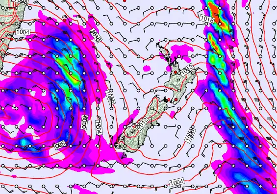 New Zealand forecast chart for Tuesday, June 2nd, 2026 at 6:00 PM