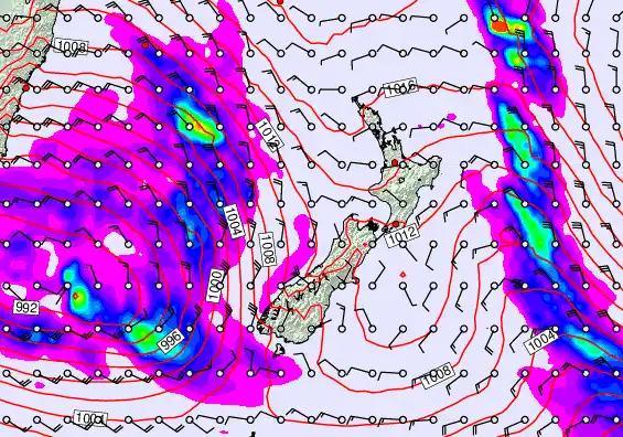 New Zealand forecast chart for Wednesday, June 3rd, 2026 at 12:00 AM