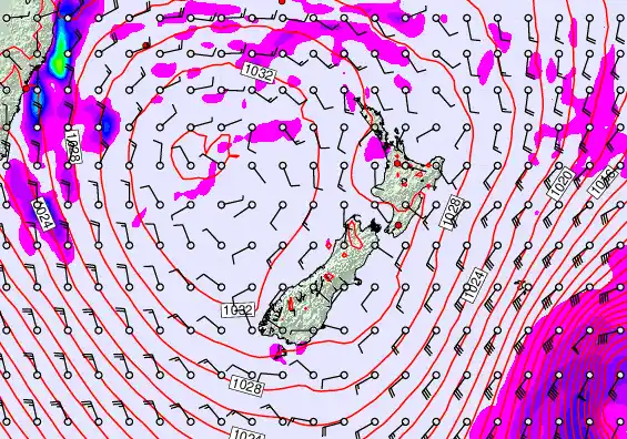 New Zealand forecast chart for Tuesday, June 9th, 2026 at 12:00 AM