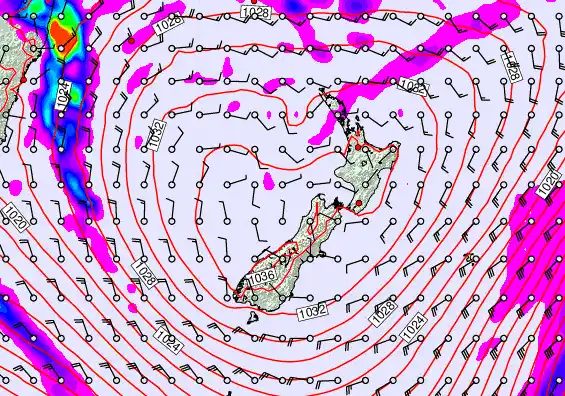 New Zealand forecast chart for Wednesday, June 10th, 2026 at 6:00 AM