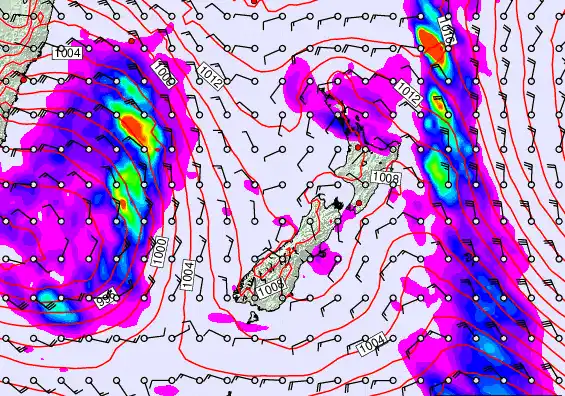 New Zealand forecast chart for Tuesday, June 2nd, 2026 at 6:00 PM
