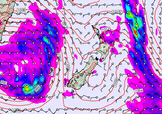 New Zealand forecast chart for Wednesday, June 3rd, 2026 at 12:00 AM