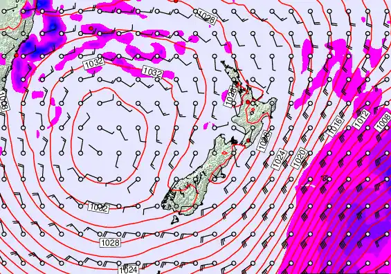 New Zealand forecast chart for Tuesday, June 9th, 2026 at 12:00 AM