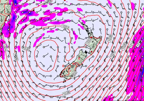 New Zealand forecast chart for Tuesday, June 9th, 2026 at 12:00 PM