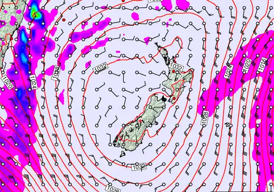 New Zealand forecast chart for Wednesday, June 10th, 2026 at 6:00 AM