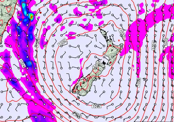 New Zealand forecast chart for Wednesday, June 10th, 2026 at 6:00 PM