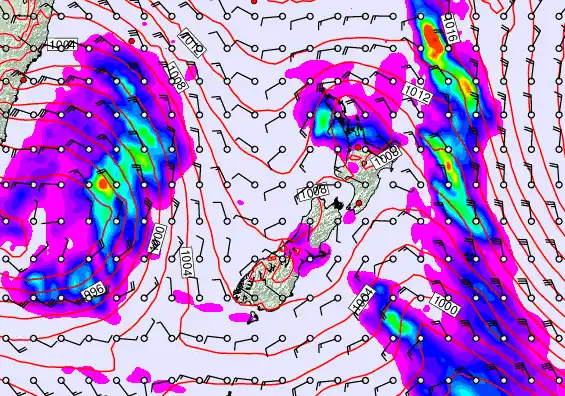 New Zealand forecast chart for Tuesday, June 2nd, 2026 at 6:00 PM