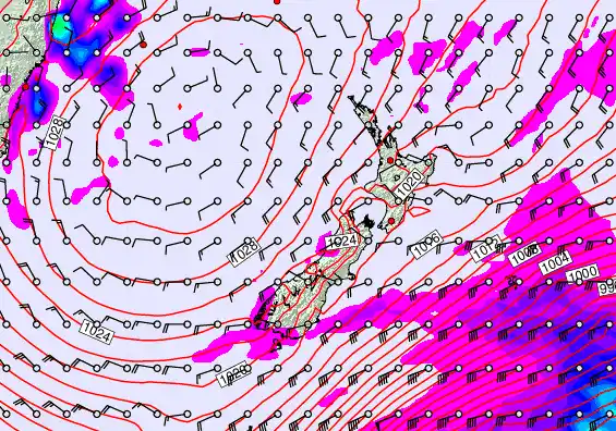 New Zealand forecast chart for Monday, June 8th, 2026 at 6:00 PM