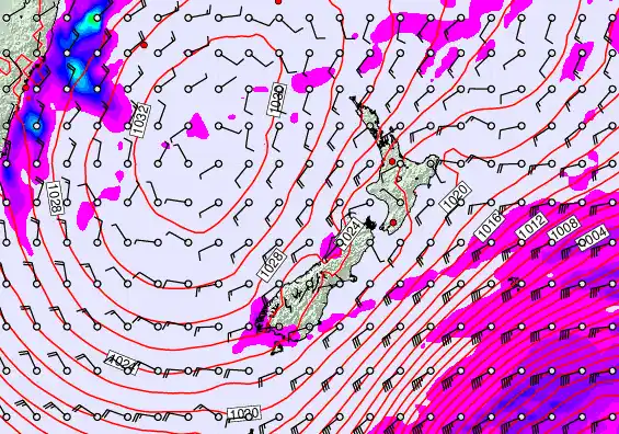 New Zealand forecast chart for Tuesday, June 9th, 2026 at 12:00 AM