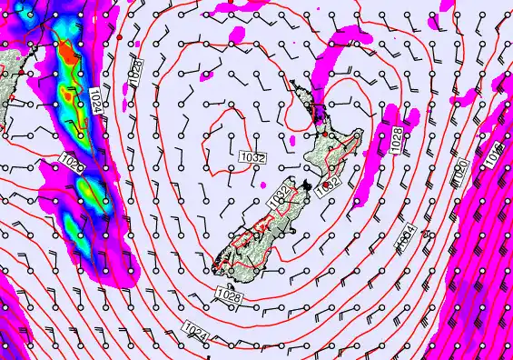 New Zealand forecast chart for Wednesday, June 10th, 2026 at 6:00 AM