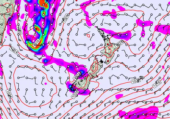New Zealand forecast chart for Thursday, June 11th, 2026 at 6:00 PM