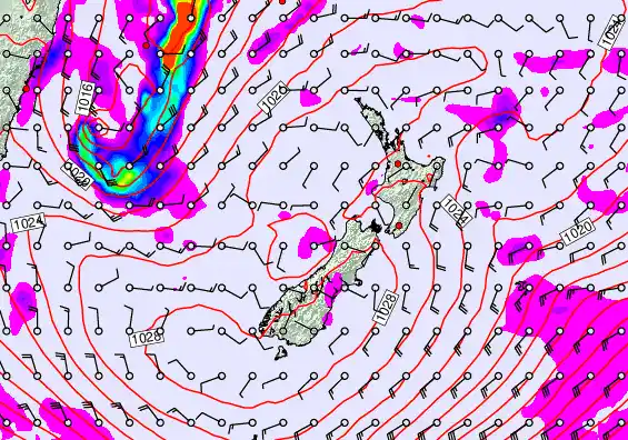 New Zealand forecast chart for Friday, June 12th, 2026 at 6:00 AM