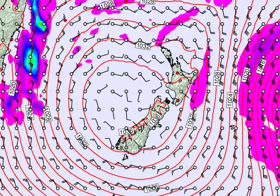 New Zealand forecast chart for Wednesday, June 10th, 2026 at 6:00 AM
