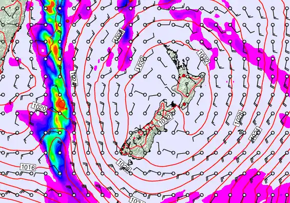 New Zealand forecast chart for Thursday, June 11th, 2026 at 6:00 PM
