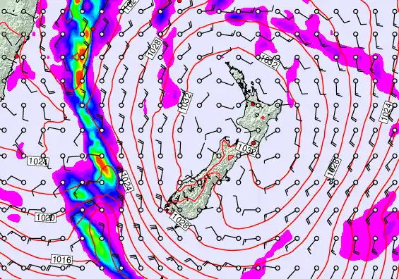 New Zealand forecast chart for Friday, June 12th, 2026 at 12:00 AM