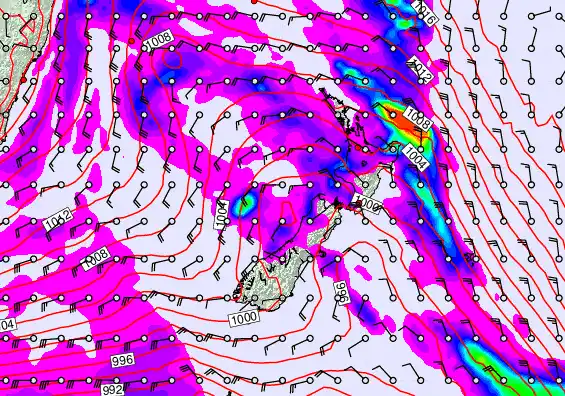 New Zealand forecast chart for Friday, June 5th, 2026 at 6:00 PM