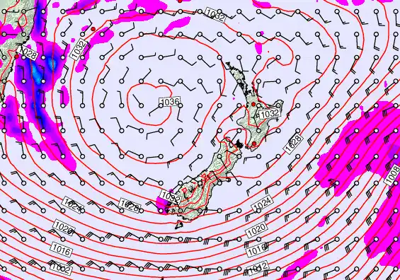 New Zealand forecast chart for Tuesday, June 9th, 2026 at 6:00 PM