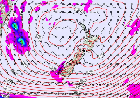 New Zealand forecast chart for Wednesday, June 10th, 2026 at 6:00 AM