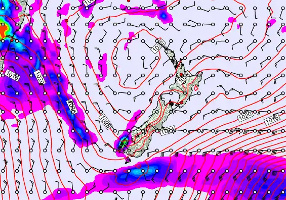 New Zealand forecast chart for Thursday, June 11th, 2026 at 12:00 AM