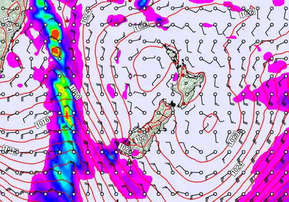 New Zealand forecast chart for Thursday, June 11th, 2026 at 6:00 PM