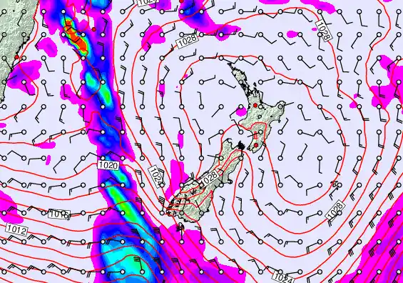 New Zealand forecast chart for Friday, June 12th, 2026 at 12:00 AM