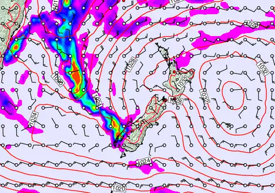 New Zealand forecast chart for Friday, June 12th, 2026 at 6:00 PM
