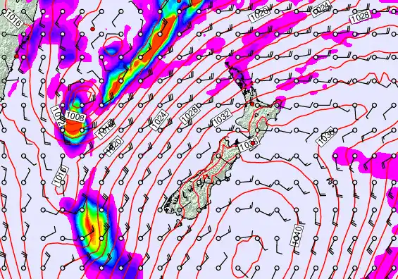 New Zealand forecast chart for Sunday, June 14th, 2026 at 6:00 AM