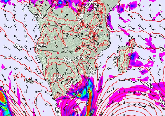 South Africa forecast chart for Friday, June 5th, 2026 at 12:00 AM