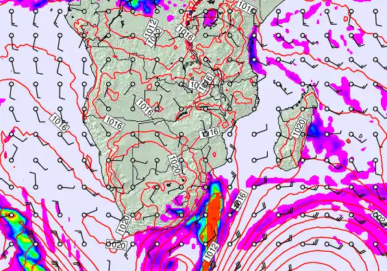 South Africa forecast chart for Friday, June 5th, 2026 at 6:00 AM