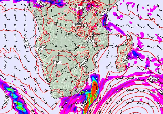 South Africa forecast chart for Friday, June 5th, 2026 at 12:00 PM