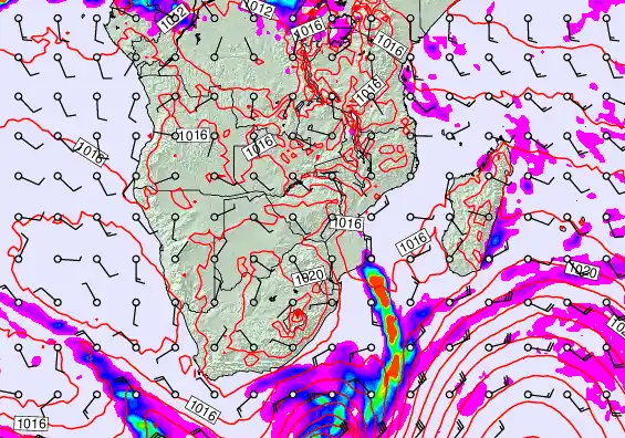 South Africa forecast chart for Saturday, June 6th, 2026 at 12:00 AM
