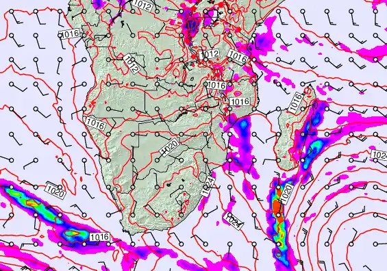 South Africa forecast chart for Sunday, June 7th, 2026 at 12:00 PM