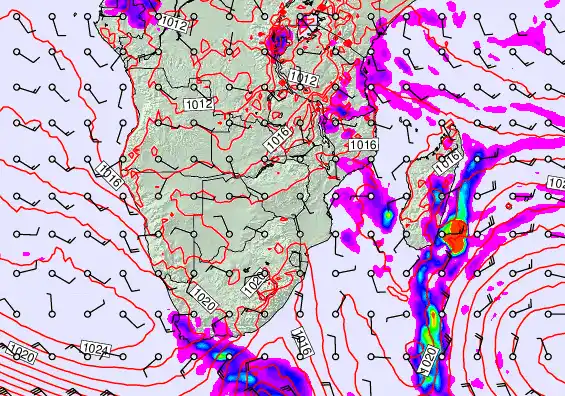 South Africa forecast chart for Monday, June 8th, 2026 at 12:00 PM