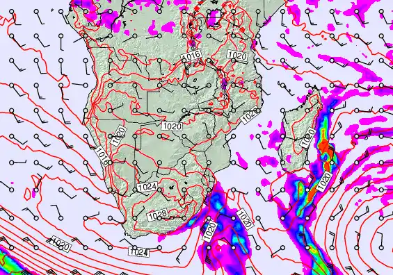South Africa forecast chart for Tuesday, June 9th, 2026 at 6:00 AM